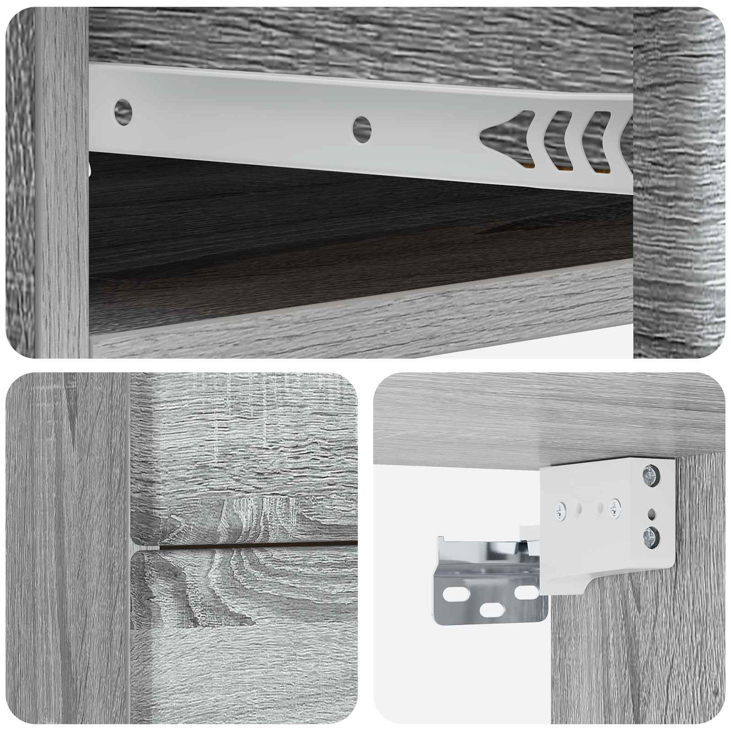 vidaXL Τοίχου Κρεμαστό Κομοδίνο 2 τμχ. Γκρι Sonoma 34,5 x 33 x 40 εκ