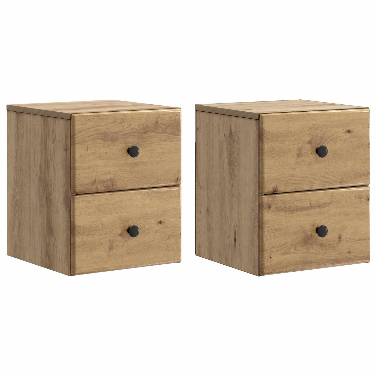 vidaXL Τοίχου Κρεμαστό Κομοδίνο 2 τμχ. Artisan Δρυς 34,5 x 33 x 40 εκ