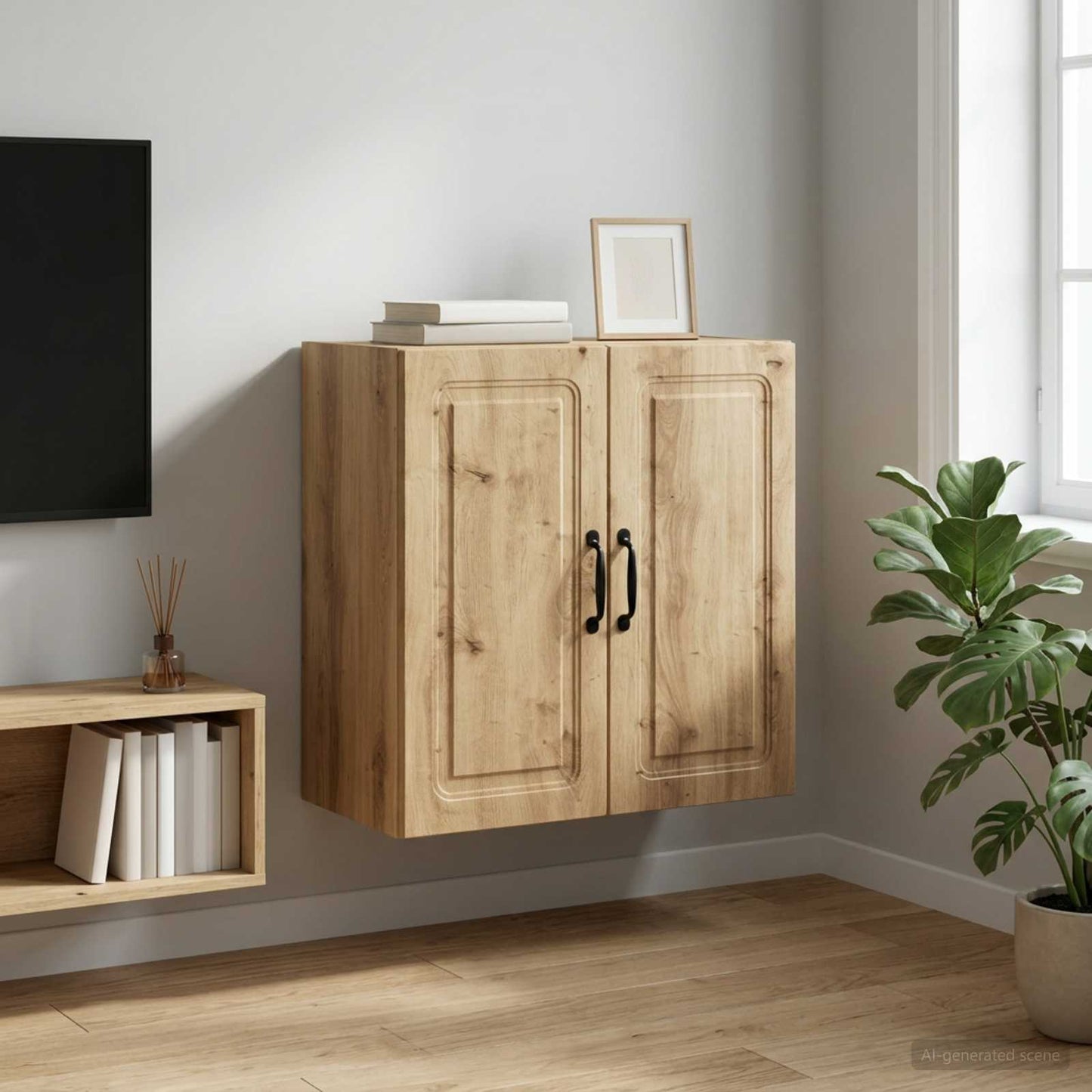 vidaXL Τοίχου Ντουλάπα 59 x 31 x 60 εκ Επεξεργασμένο Ξύλο Artisan Δρυς