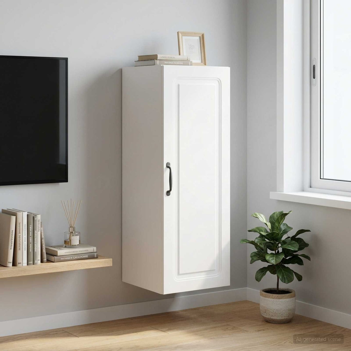vidaXL Τοίχου Ντουλάπα 33 x 34,5 x 90 εκ Επεξεργασμένο Ξύλο Λευκό