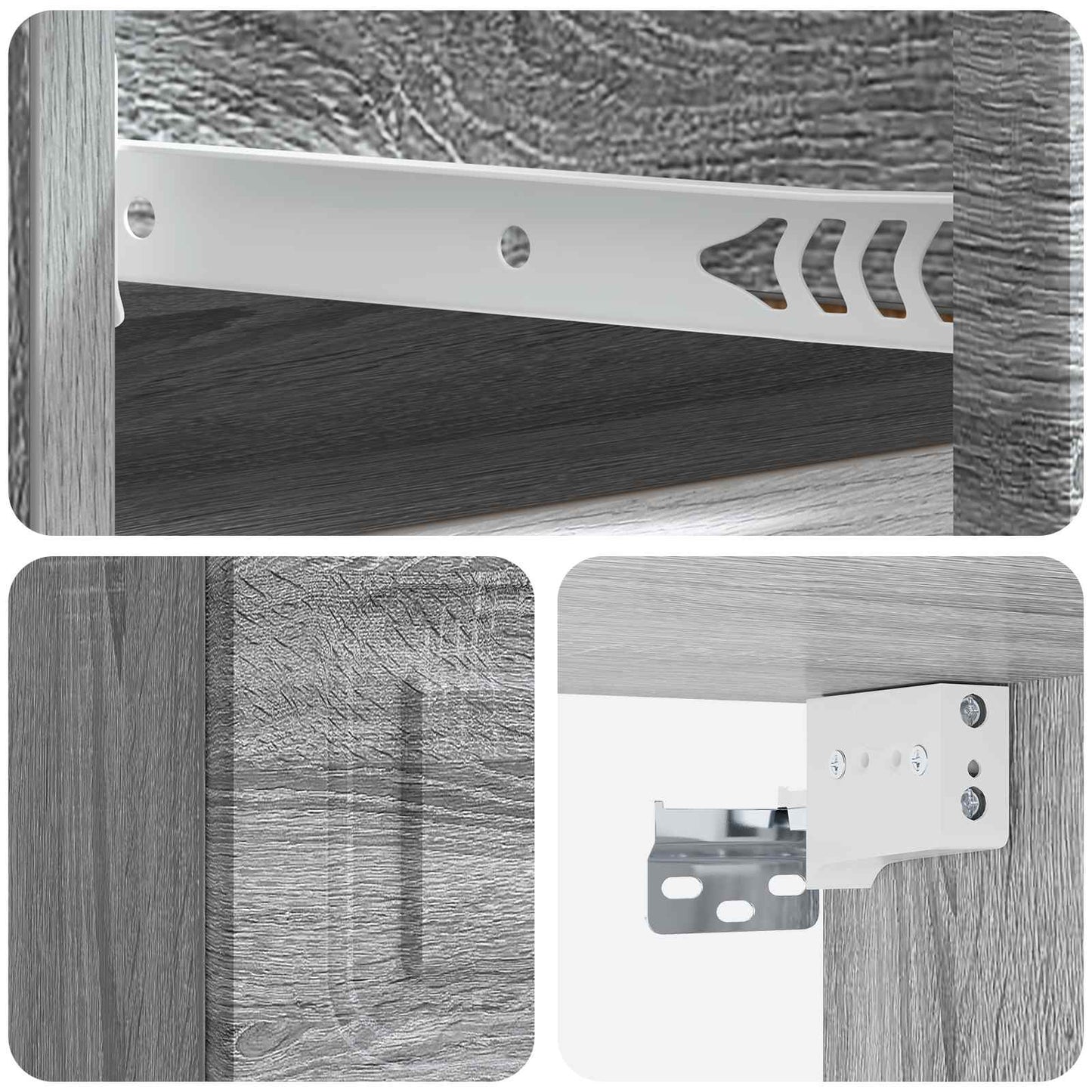 vidaXL Τοίχου Κρεμαστό Κομοδίνο 2 τμχ. Γκρι Sonoma 34,5 x 33 x 20 εκ.