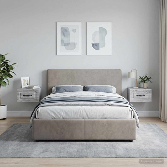 vidaXL Τοίχου Κρεμαστό Κομοδίνο 2 τμχ. Γκρι Sonoma 34,5 x 33 x 20 εκ.