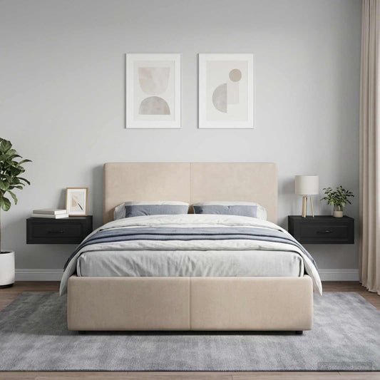 vidaXL Τοίχου Κρεμαστό Κομοδίνο 2 τμχ. Μαύρο 49 x 34,5 x 20 εκ.