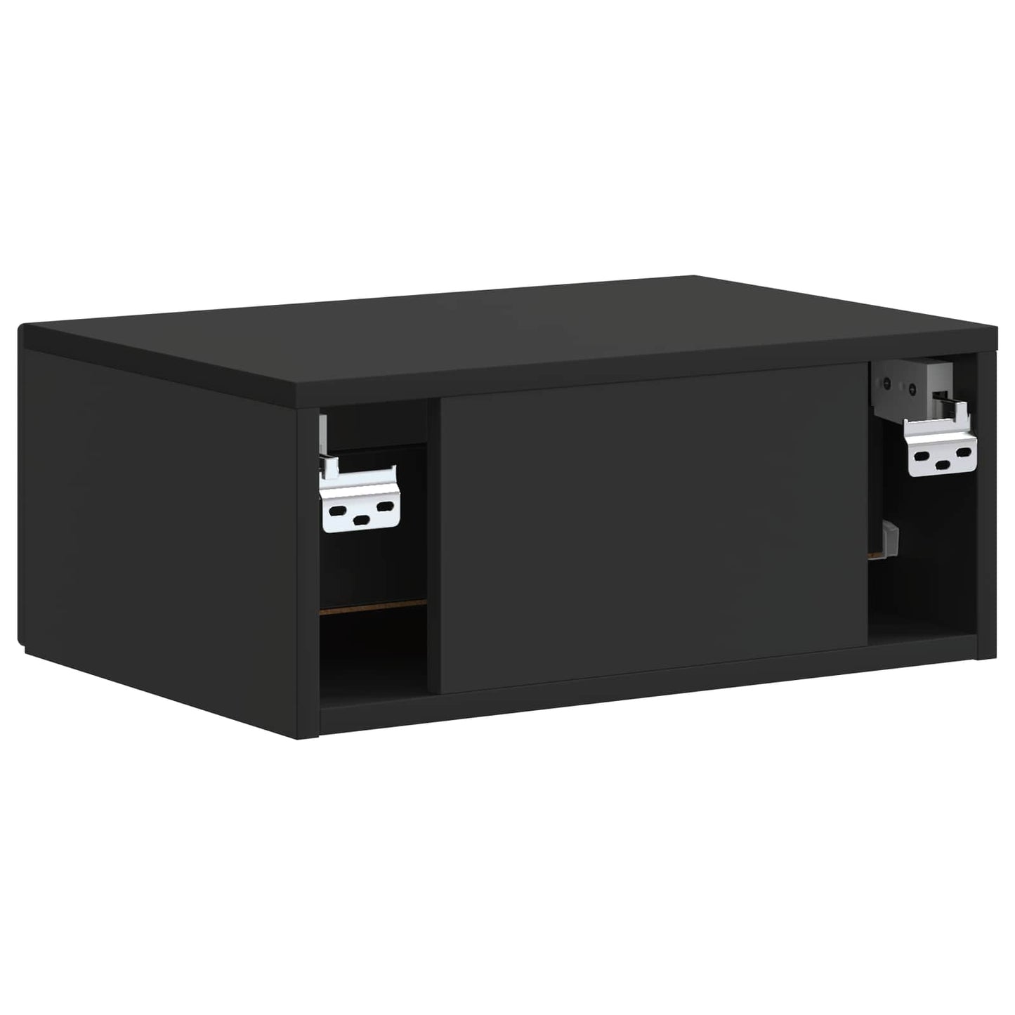 vidaXL Τοίχου Κρεμαστό Κομοδίνο 2 τμχ. Μαύρο 49 x 34,5 x 20 εκ.