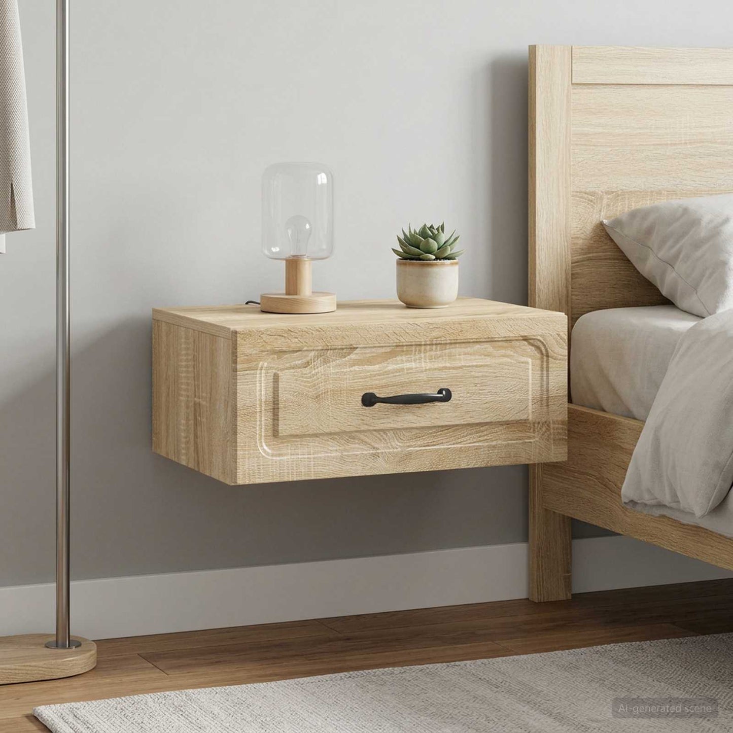 vidaXL Τοίχου Κρεμαστό Κομοδίνο 2 τμχ. Sonoma Δρυς 49 x 34,5 x 20 εκ.