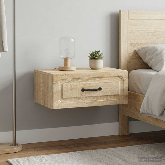 vidaXL Τοίχου Κρεμαστό Κομοδίνο 2 τμχ. Sonoma Δρυς 49 x 34,5 x 20 εκ.