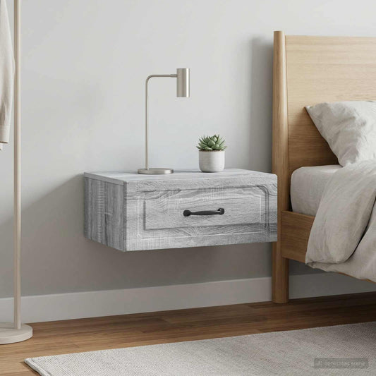vidaXL Τοίχου Κρεμαστό Κομοδίνο 2 τμχ. Γκρι Sonoma 49 x 34,5 x 20 εκ.