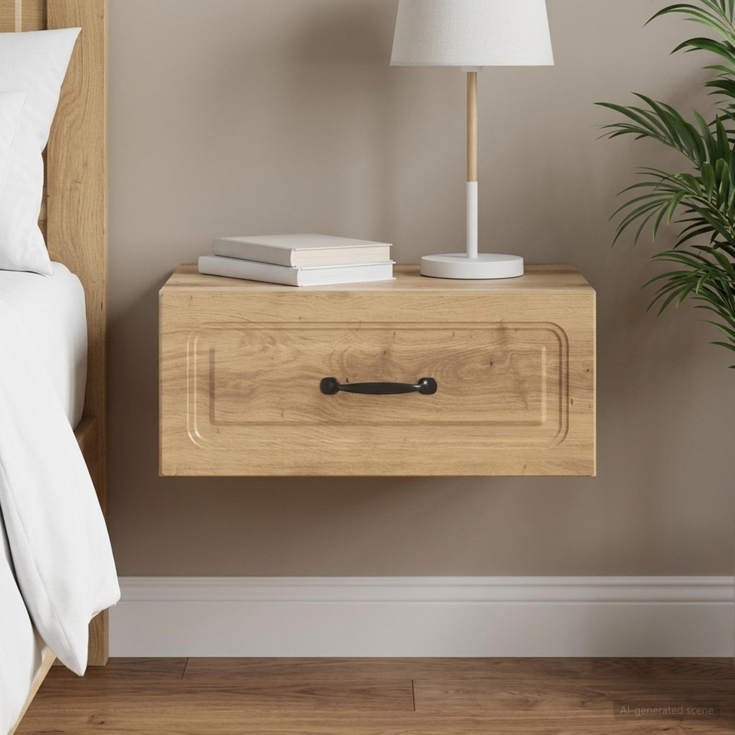 vidaXL Τοίχου Κρεμαστό Κομοδίνο Artisan Δρυς 49 x 34,5 x 20 εκ.