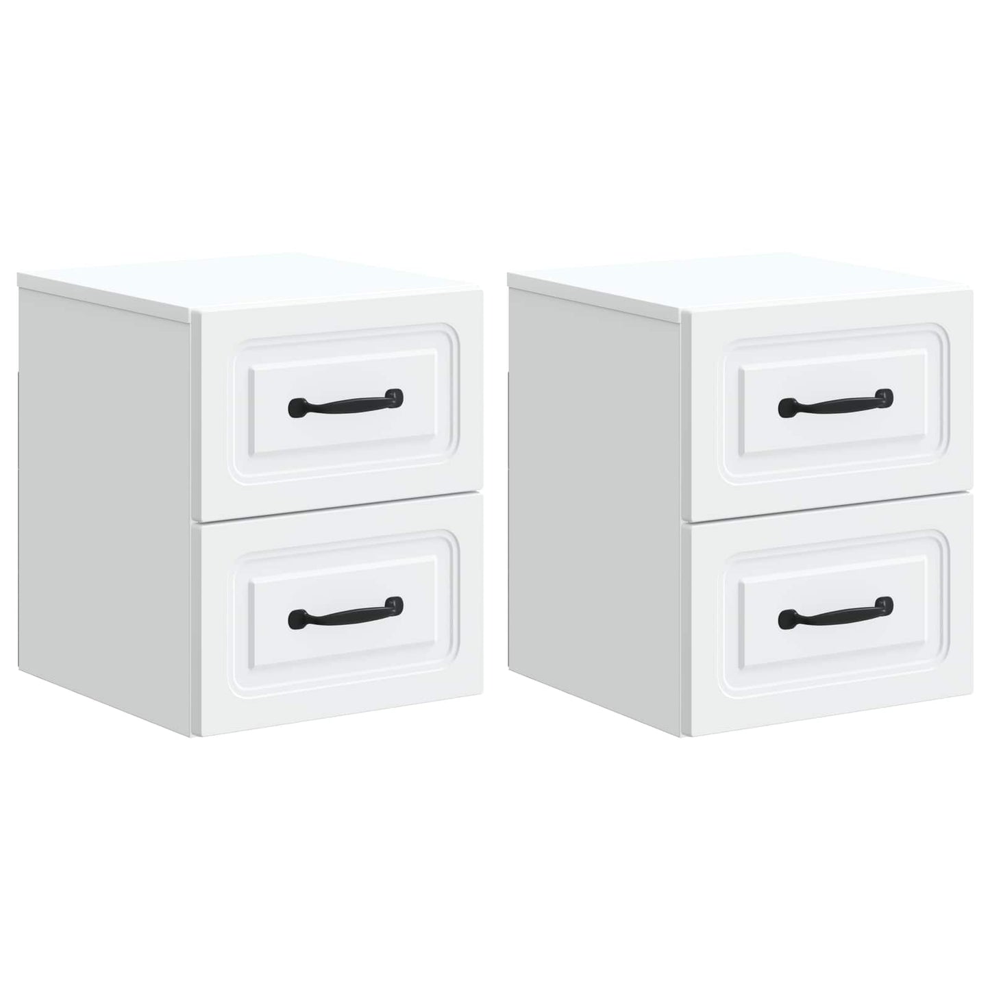 vidaXL Τοίχου Κρεμαστό Κομοδίνο 2 τμχ. Λευκό 34,5 x 33 x 40 εκ