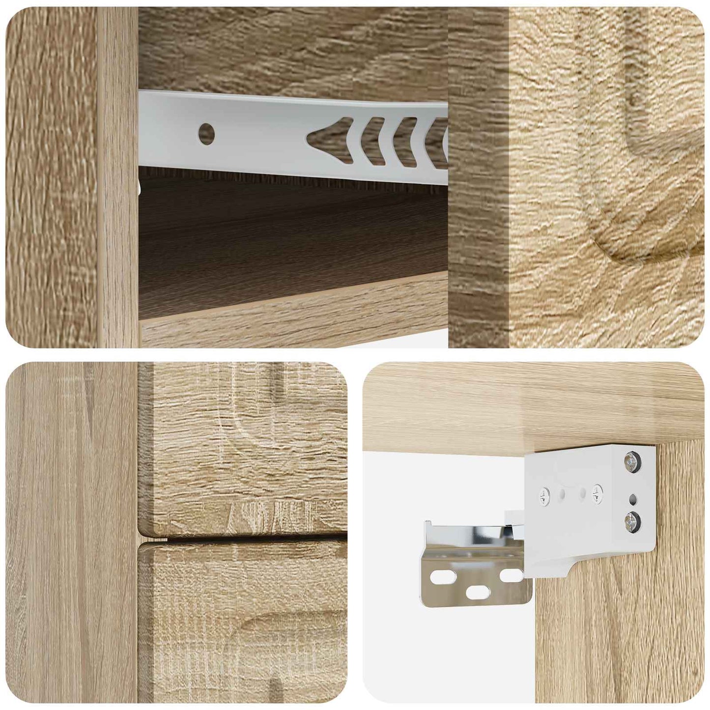 vidaXL Τοίχου Κρεμαστό Κομοδίνο 2 τμχ. Sonoma Δρυς 34,5 x 33 x 40 εκ