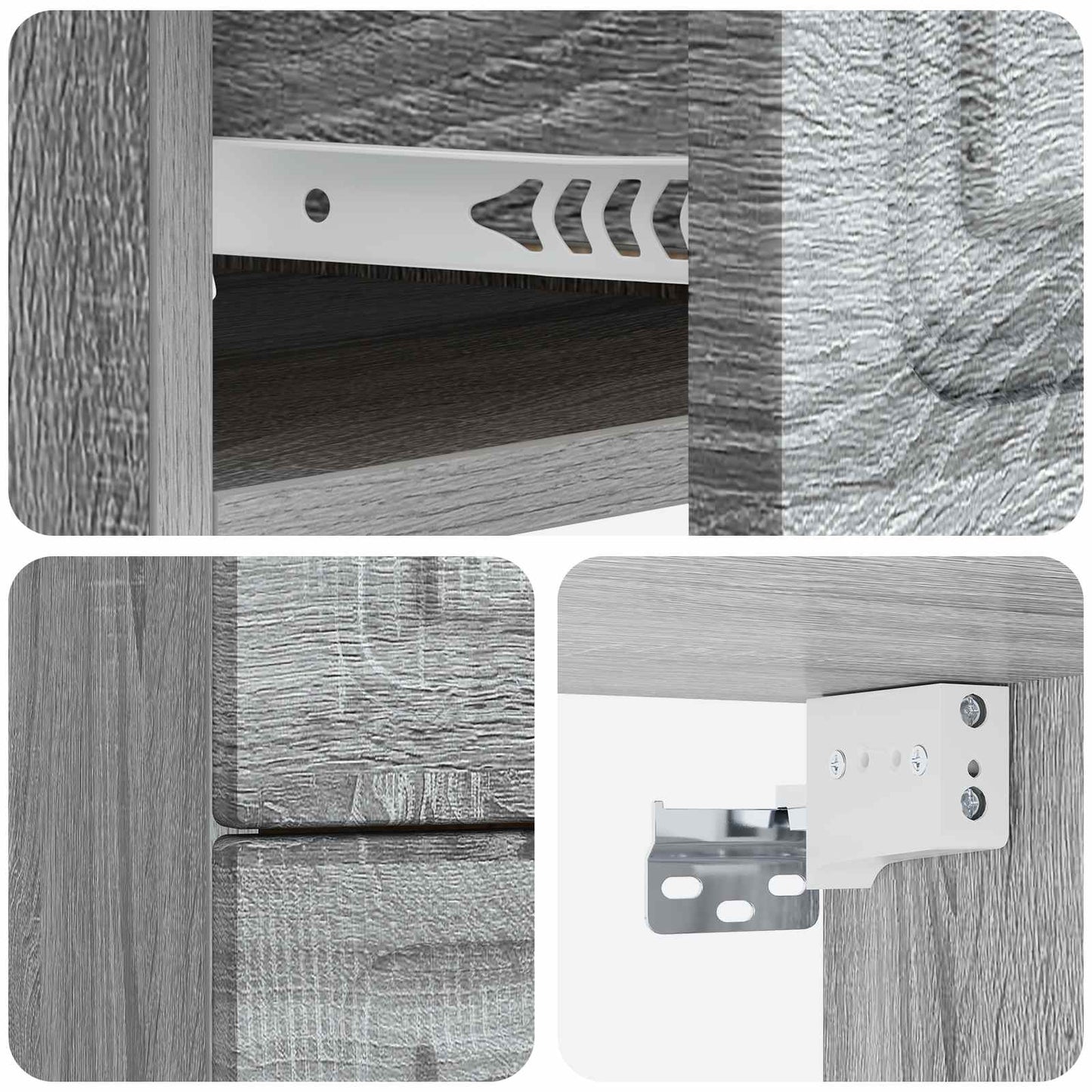 vidaXL Τοίχου Κρεμαστό Κομοδίνο 2 τμχ. Γκρι Sonoma 34,5 x 33 x 40 εκ