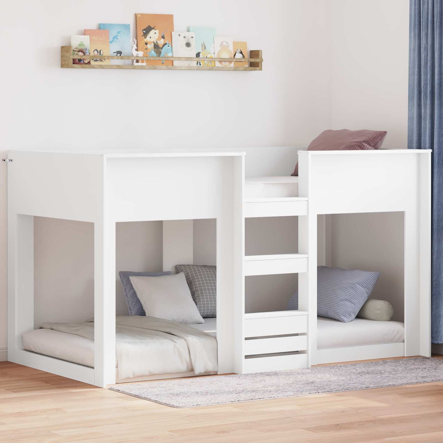 vidaXL Κρεβάτι Κουκέτα για Παιδιά Λευκό 75 x 190 cm Επεξεργασμένο ξύλο