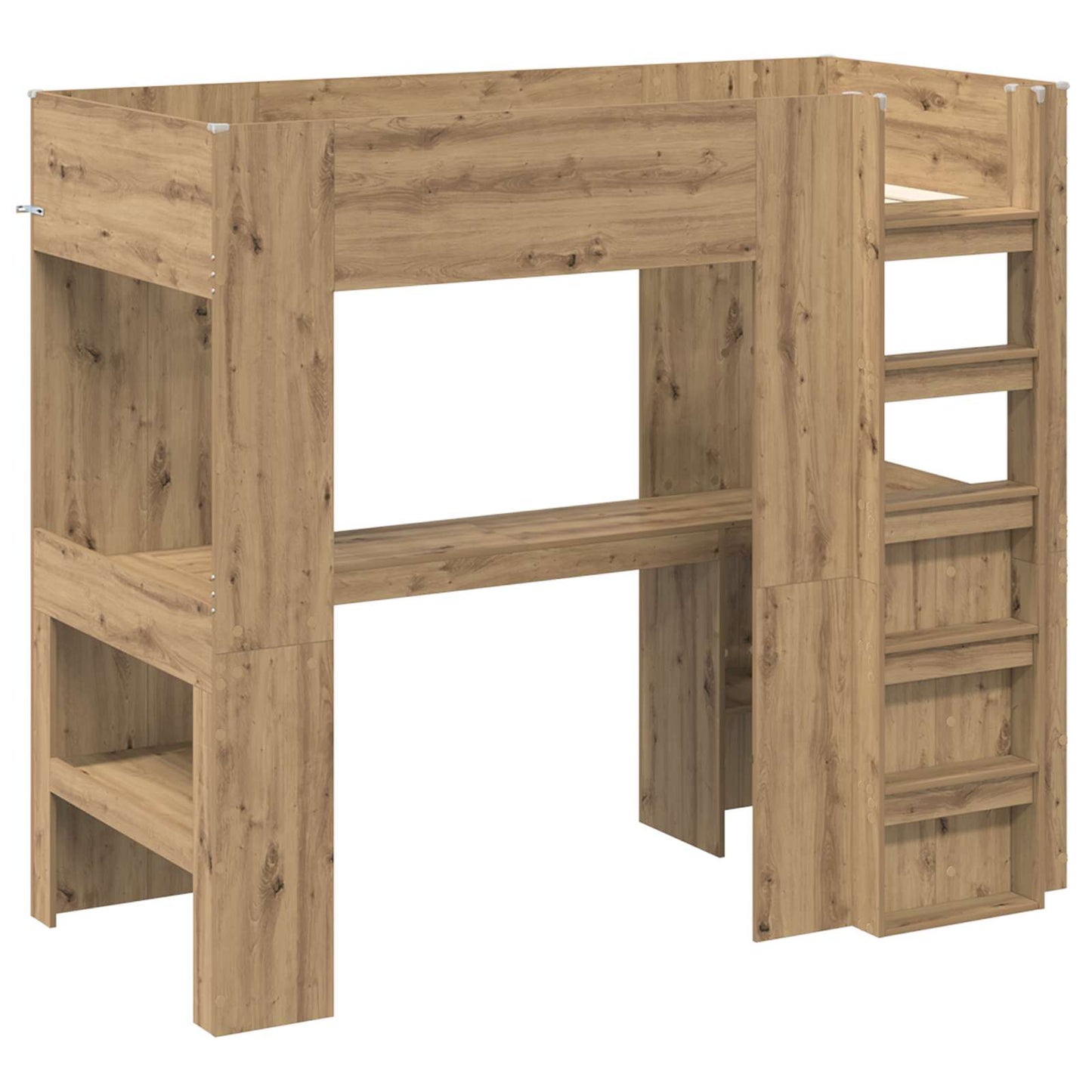 vidaXL Σκελετός κουκέτας με γραφείο με ράφι Artisan Oak 80 x 200 cm