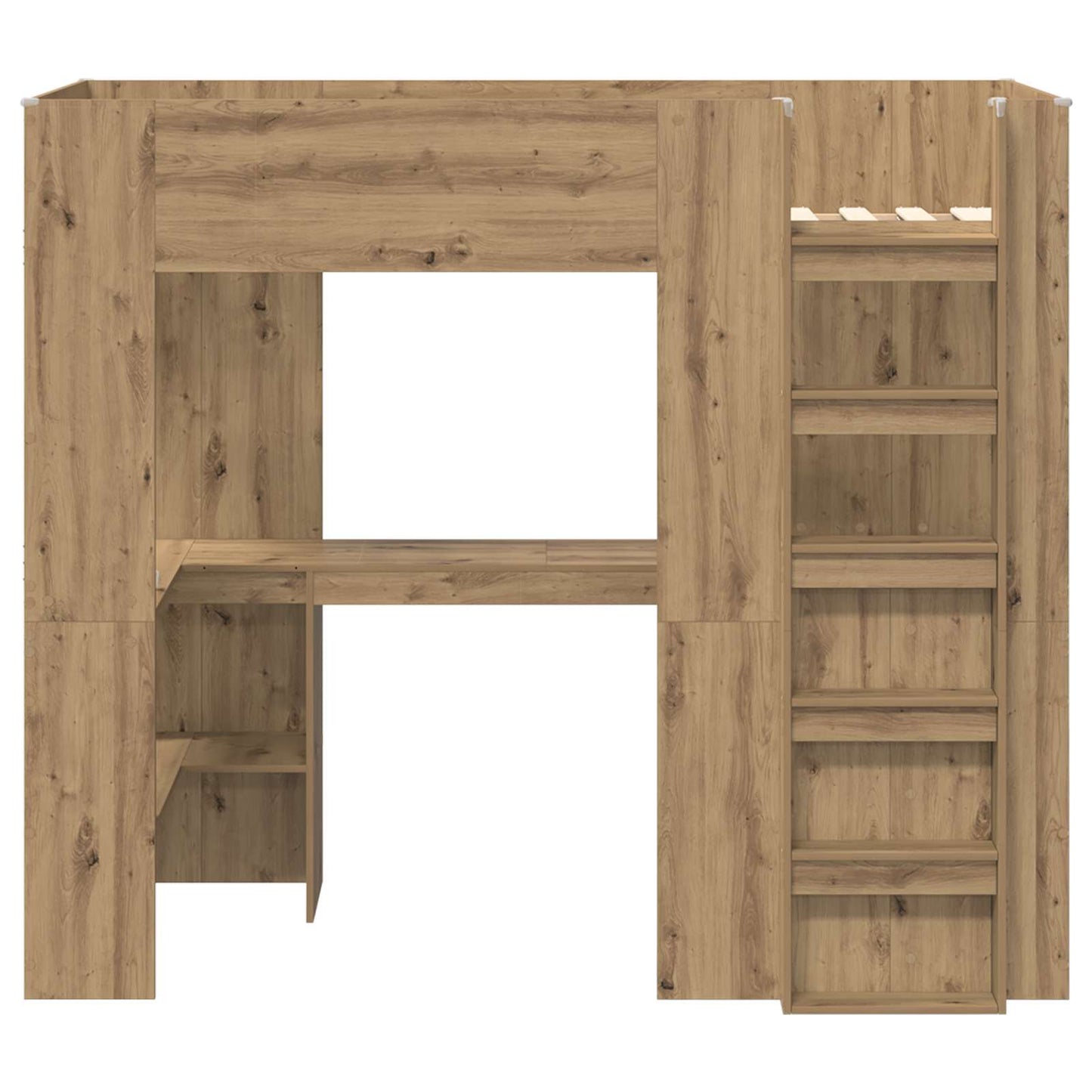 vidaXL Σκελετός κουκέτας με γραφείο με ράφι Artisan Oak 80 x 200 cm