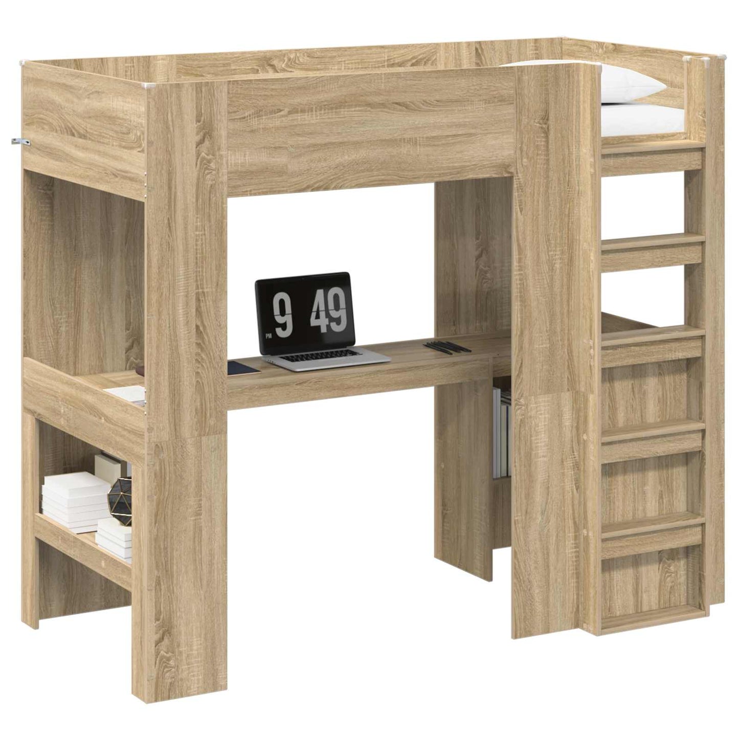vidaXL Σκελετός κουκέτας με γραφείο Δρύς Sonoma 100 x 200 cm