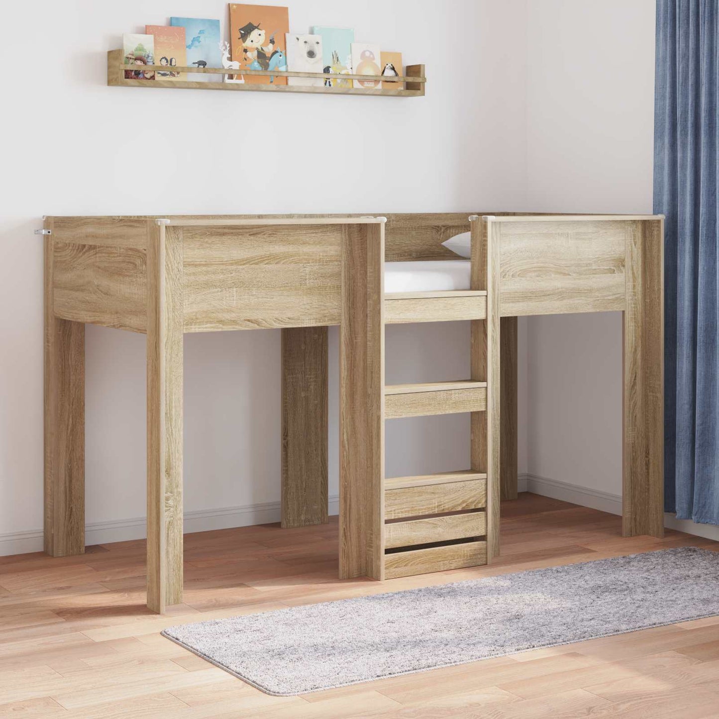 vidaXL Κρεβάτι Κουκέτα για Παιδιά Δρύς Sonoma 75 x 190 cm