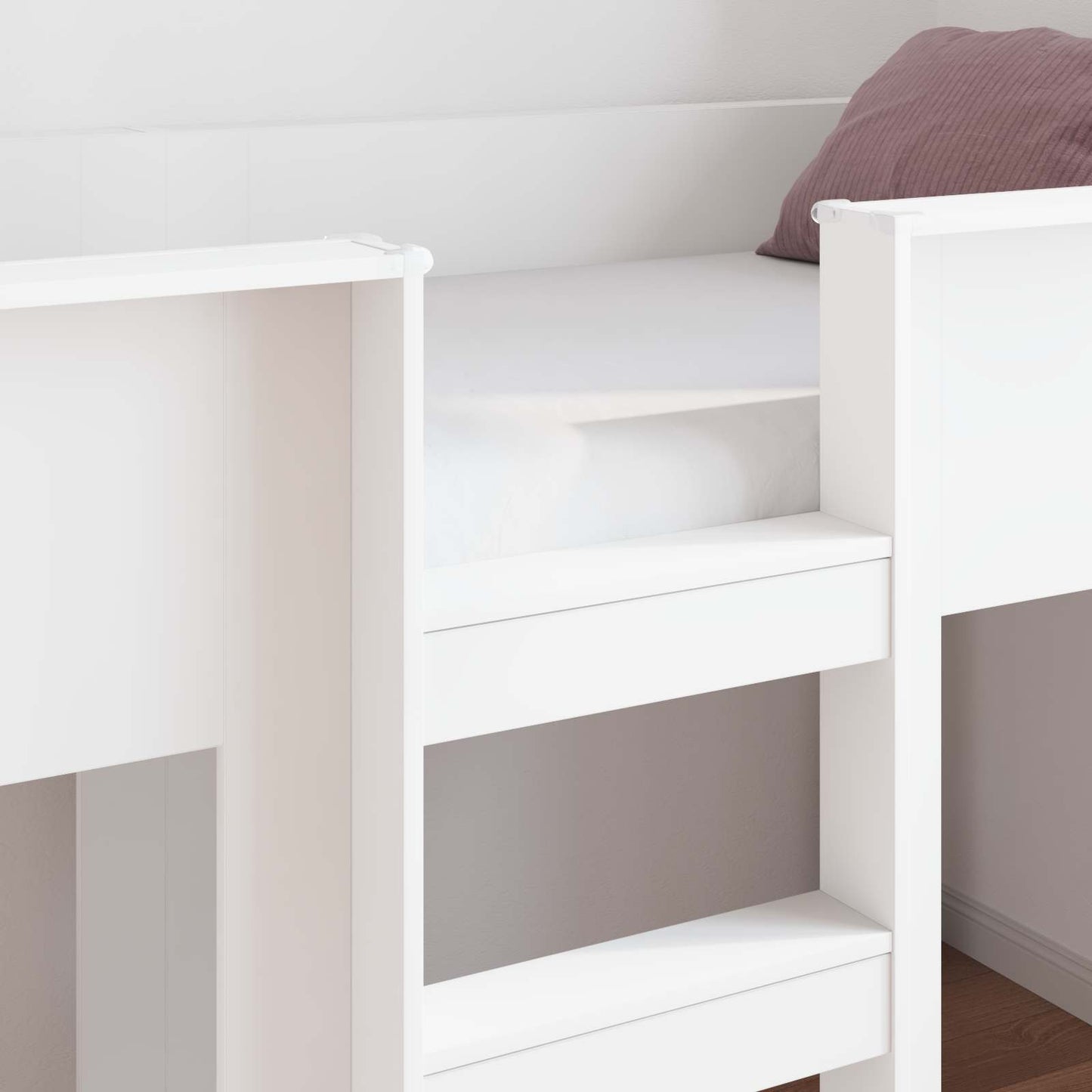 vidaXL Κρεβάτι Κουκέτα για Παιδιά Λευκό 90 x 190 cm Επεξεργασμένο ξύλο