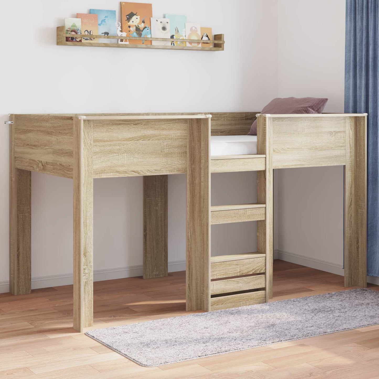 vidaXL Κρεβάτι Κουκέτα για Παιδιά Δρύς Sonoma 100 x 200 cm