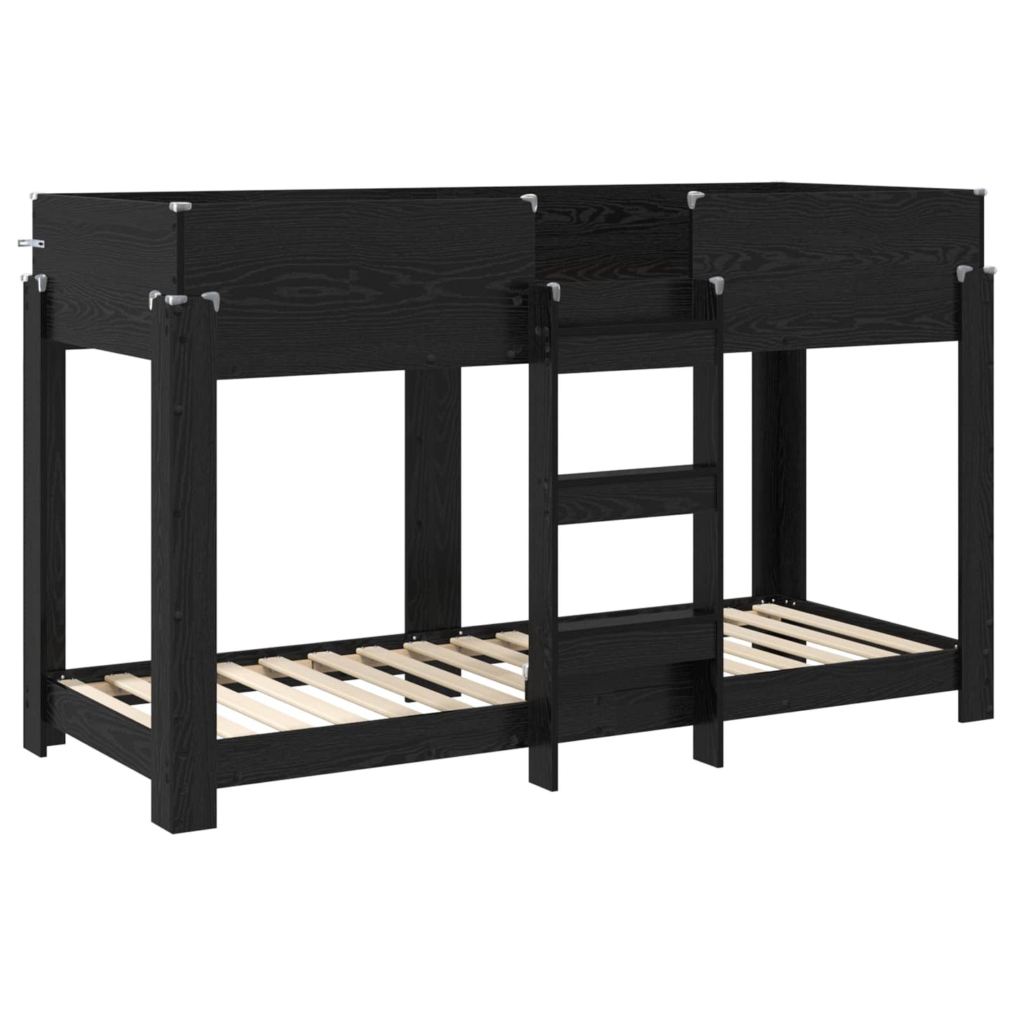 vidaXL Κρεβάτι Κουκέτα για Παιδιά Μαύρη Οξυά 75 x 190 cm