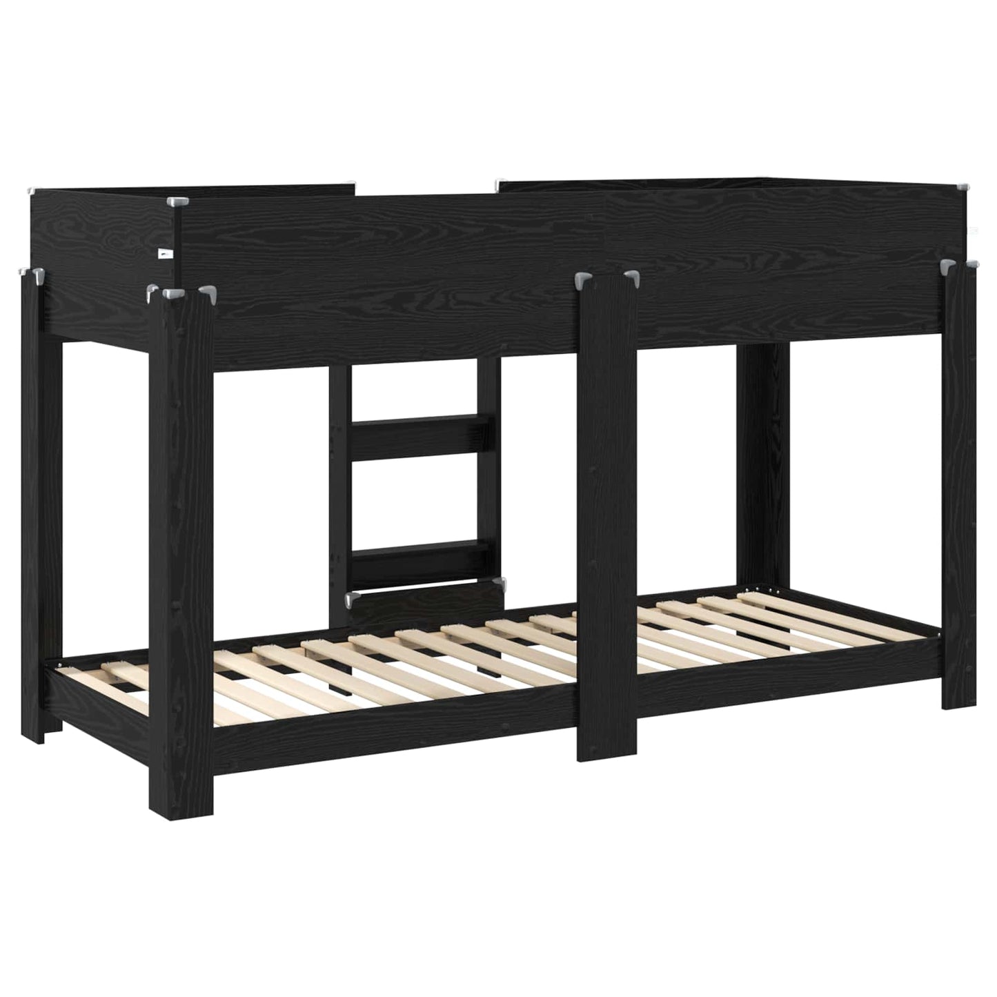 vidaXL Κρεβάτι Κουκέτα για Παιδιά Μαύρη Οξυά 75 x 190 cm