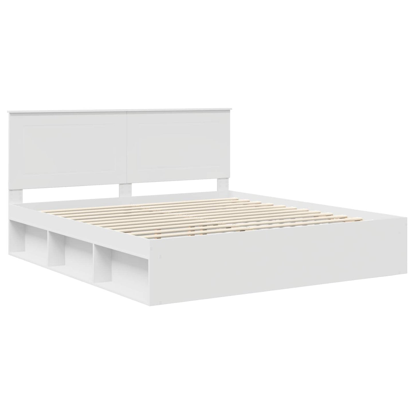 vidaXL Σκελετός Κρεβατιού Λευκό 200 x 200 cm Στερεά ξυλεία πεύκου