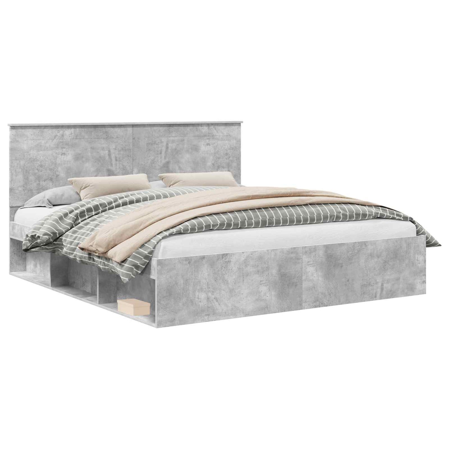 vidaXL Σκελετός Κρεβατιού Σκυρόδεμα 180 x 200 cm Στερεά ξυλεία πεύκου