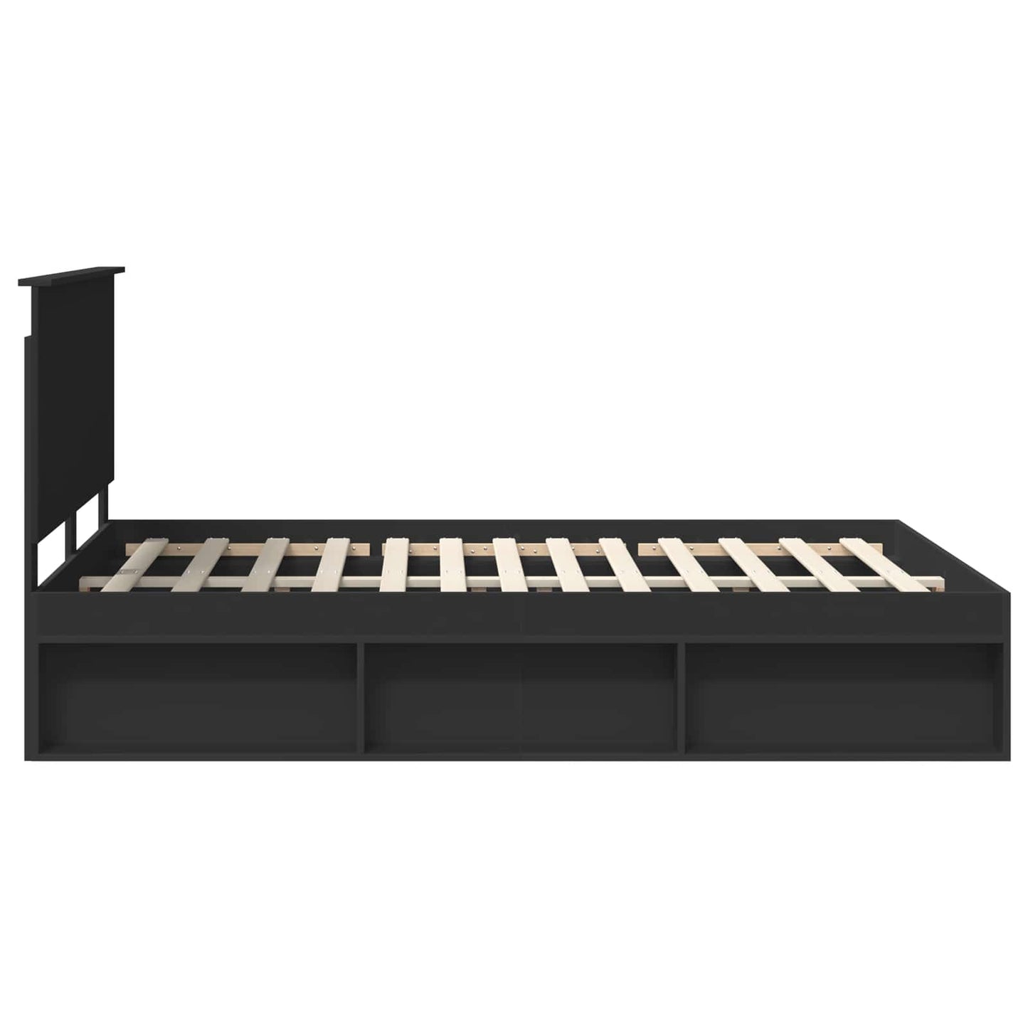 vidaXL Σκελετός Κρεβατιού Μαύρο 150 x 200 cm Στερεά ξυλεία πεύκου