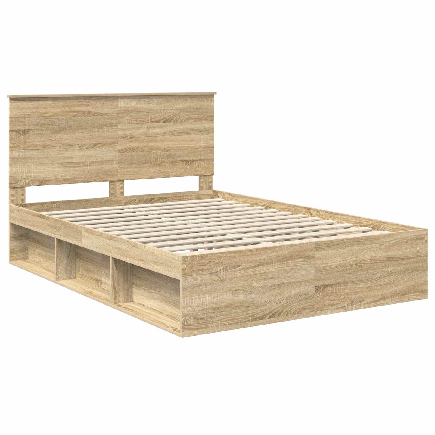 vidaXL Σκελετός Κρεβατιού με κεφαλάρι Δρύς Sonoma 150 x 200 cm