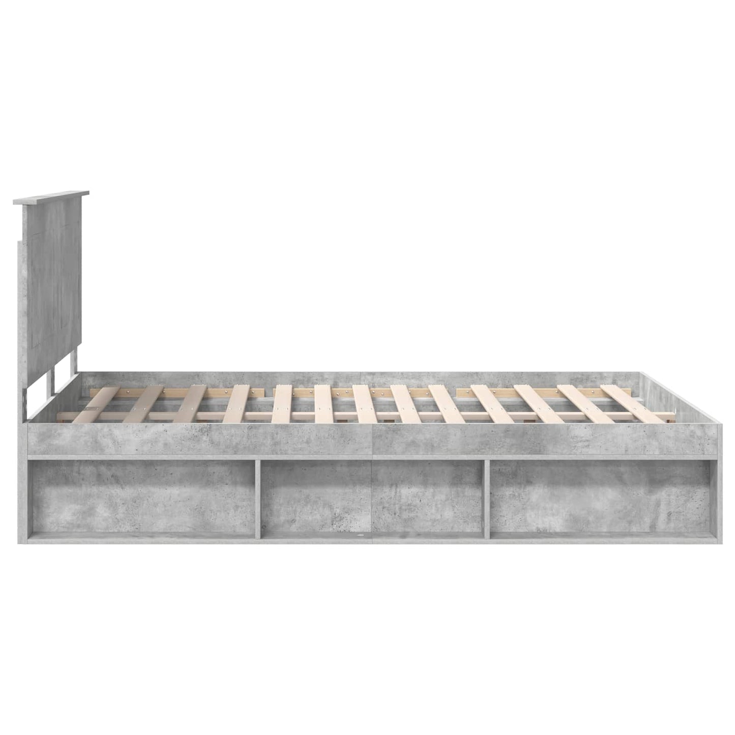 vidaXL Σκελετός Κρεβατιού με κεφαλάρι Γκρι Μπετόν 150 x 200 cm