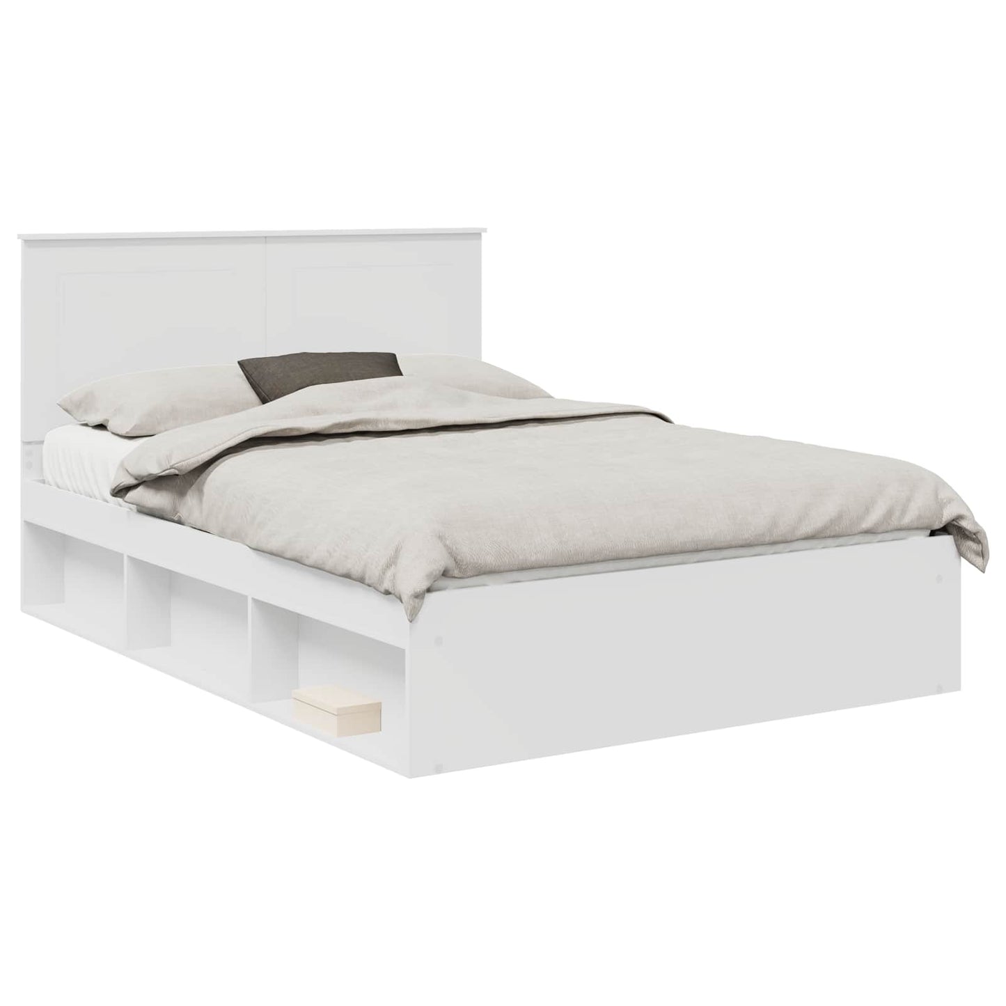 vidaXL Σκελετός Κρεβατιού Λευκό 140 x 190 cm Στερεά ξυλεία πεύκου