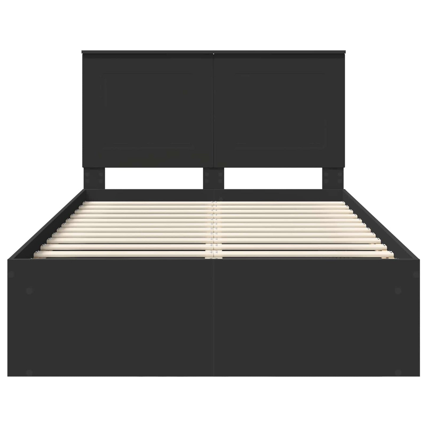 vidaXL Σκελετός Κρεβατιού Μαύρο 135 x 190 cm Στερεά ξυλεία πεύκου