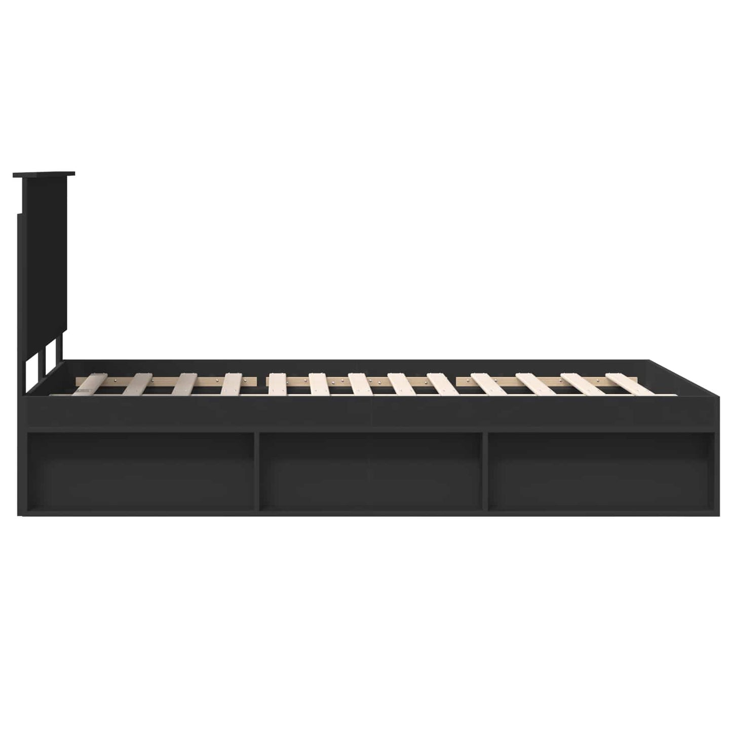 vidaXL Σκελετός Κρεβατιού Μαύρο 135 x 190 cm Στερεά ξυλεία πεύκου