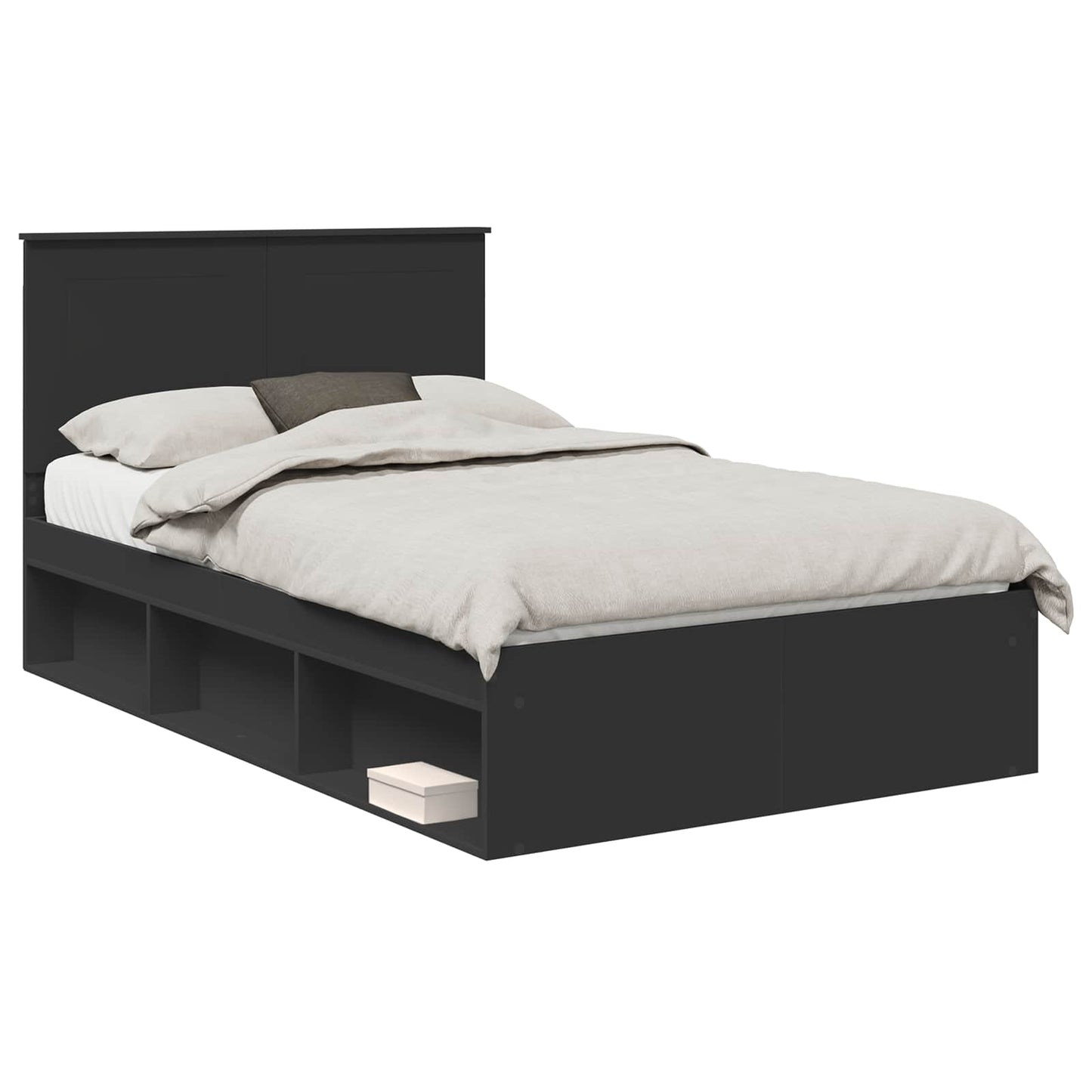 vidaXL Σκελετός Κρεβατιού Μαύρο 120 x 190 cm Στερεά ξυλεία πεύκου