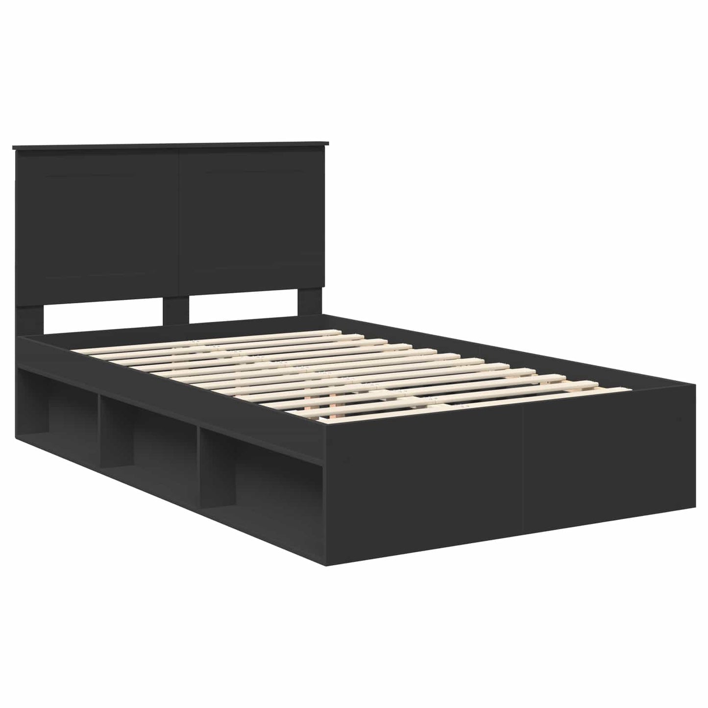 vidaXL Σκελετός Κρεβατιού Μαύρο 120 x 190 cm Στερεά ξυλεία πεύκου