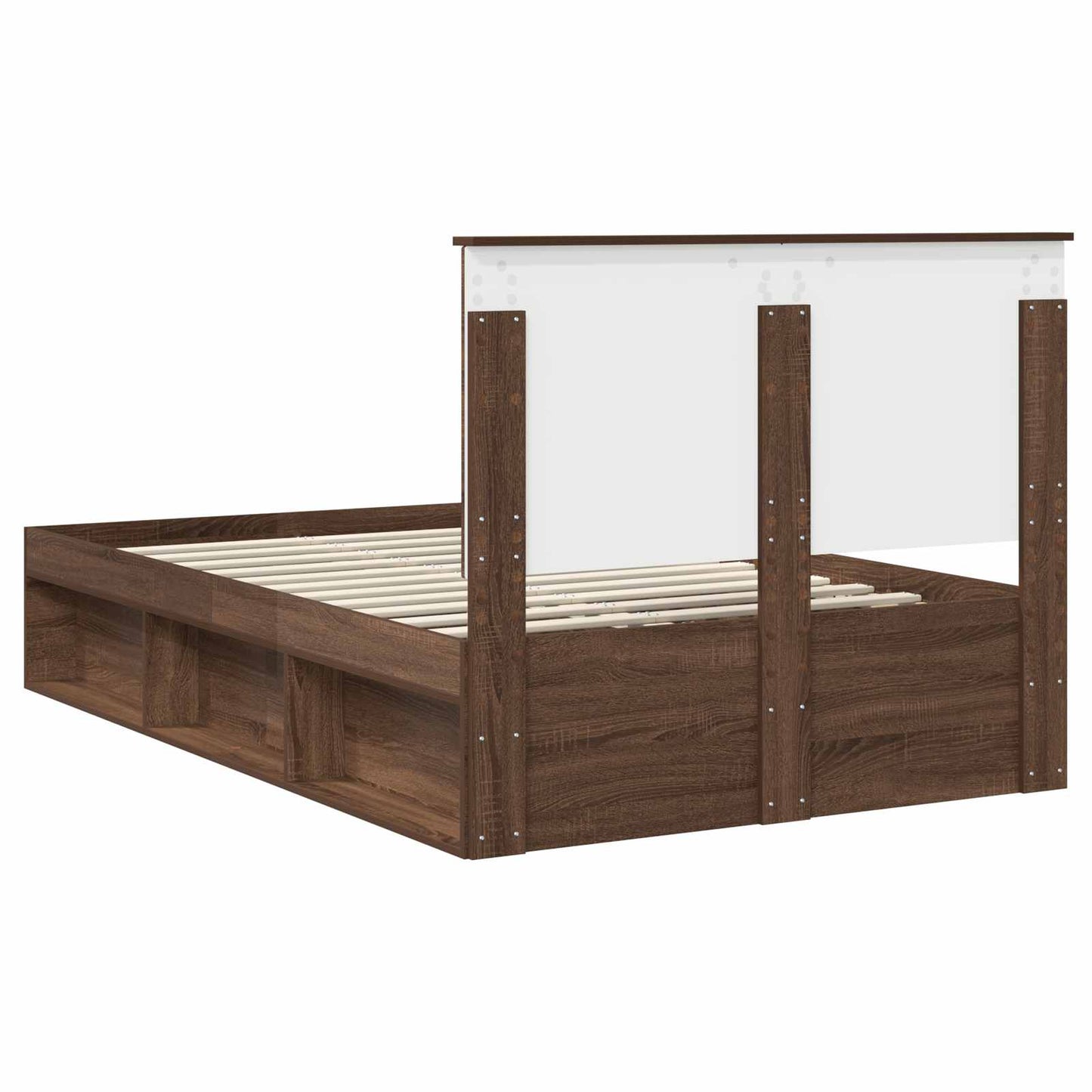 vidaXL Σκελετός Κρεβατιού Καφέ δρυς 120 x 190 cm Στερεά ξυλεία πεύκου