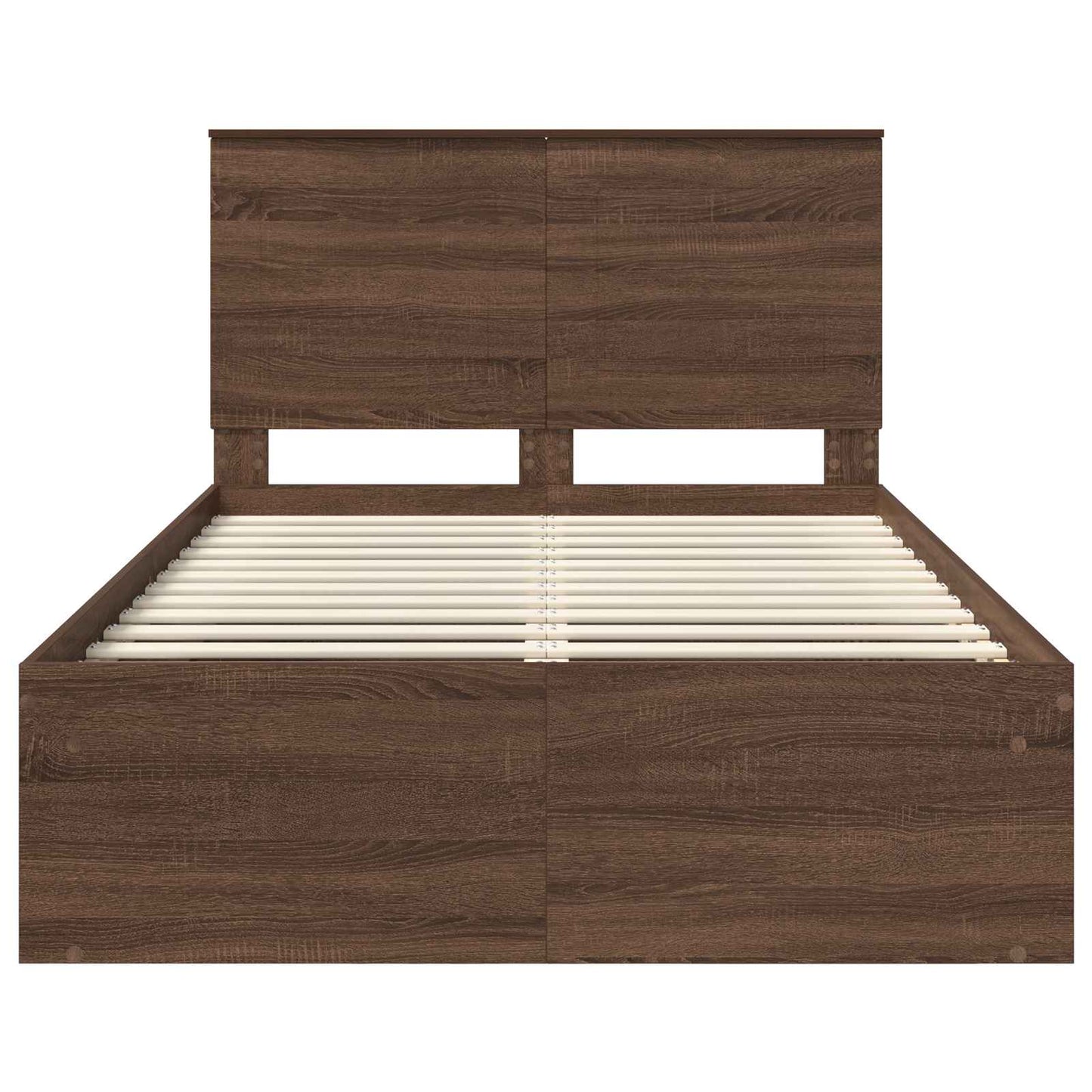 vidaXL Σκελετός Κρεβατιού Καφέ δρυς 120 x 190 cm Στερεά ξυλεία πεύκου