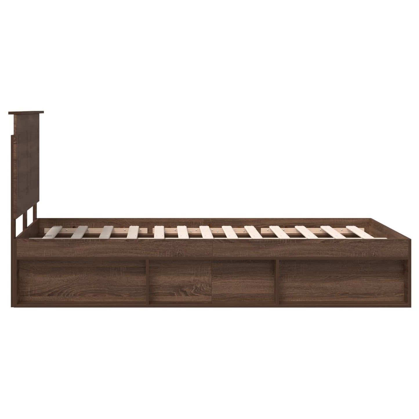 vidaXL Σκελετός Κρεβατιού Καφέ δρυς 120 x 190 cm Στερεά ξυλεία πεύκου
