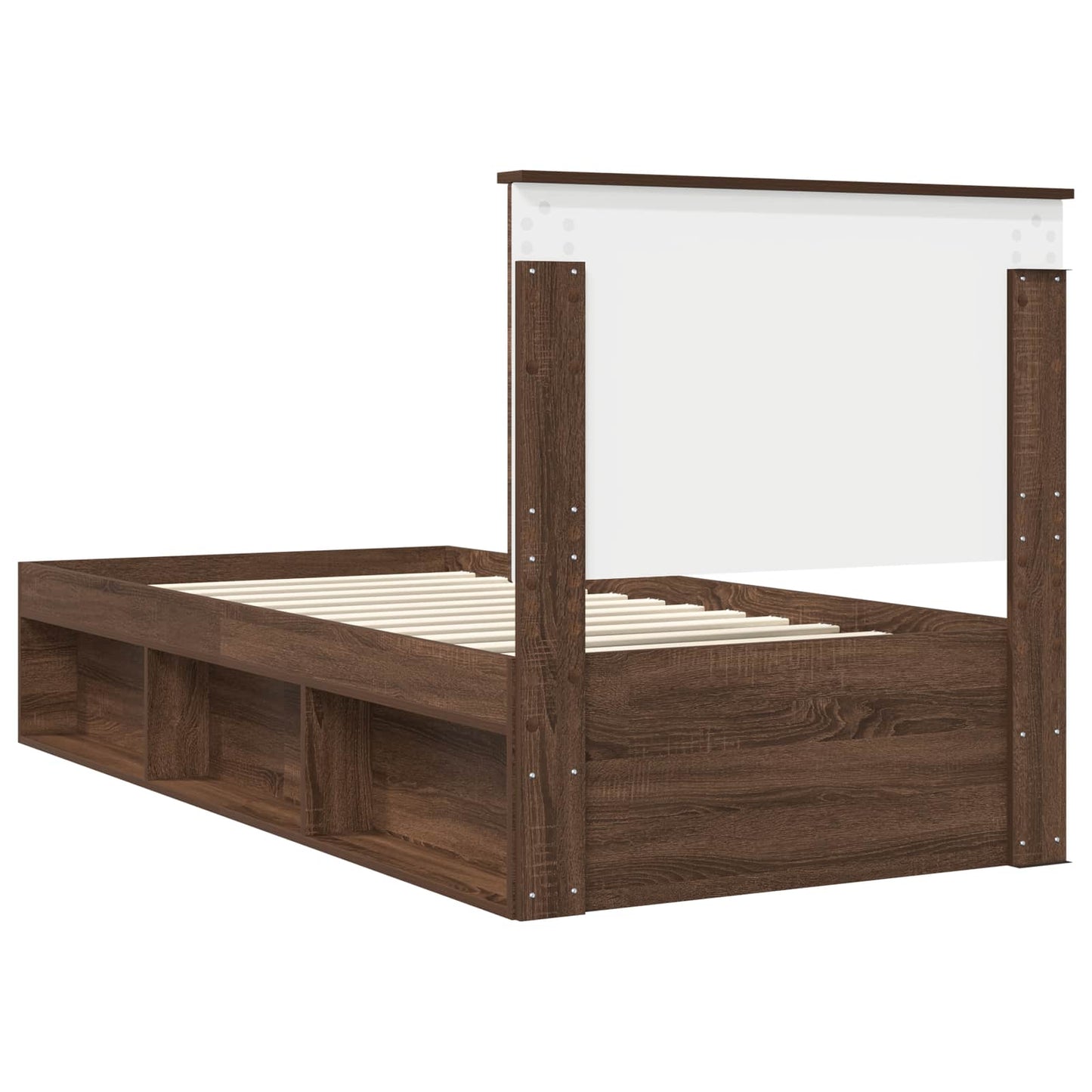 vidaXL Σκελετός Κρεβατιού Καφέ δρυς 90 x 190 cm Στερεά ξυλεία πεύκου
