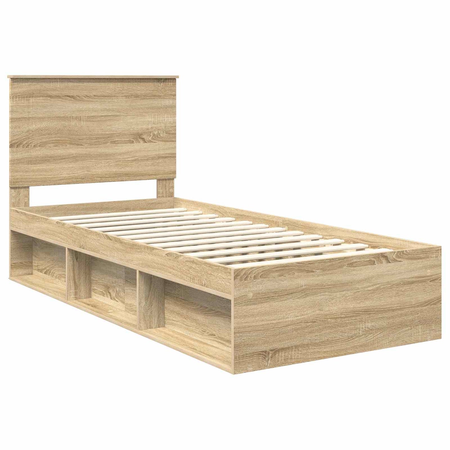 vidaXL Σκελετός Κρεβατιού Δρύς Sonoma 90 x 200 cm Στερεά ξυλεία πεύκου