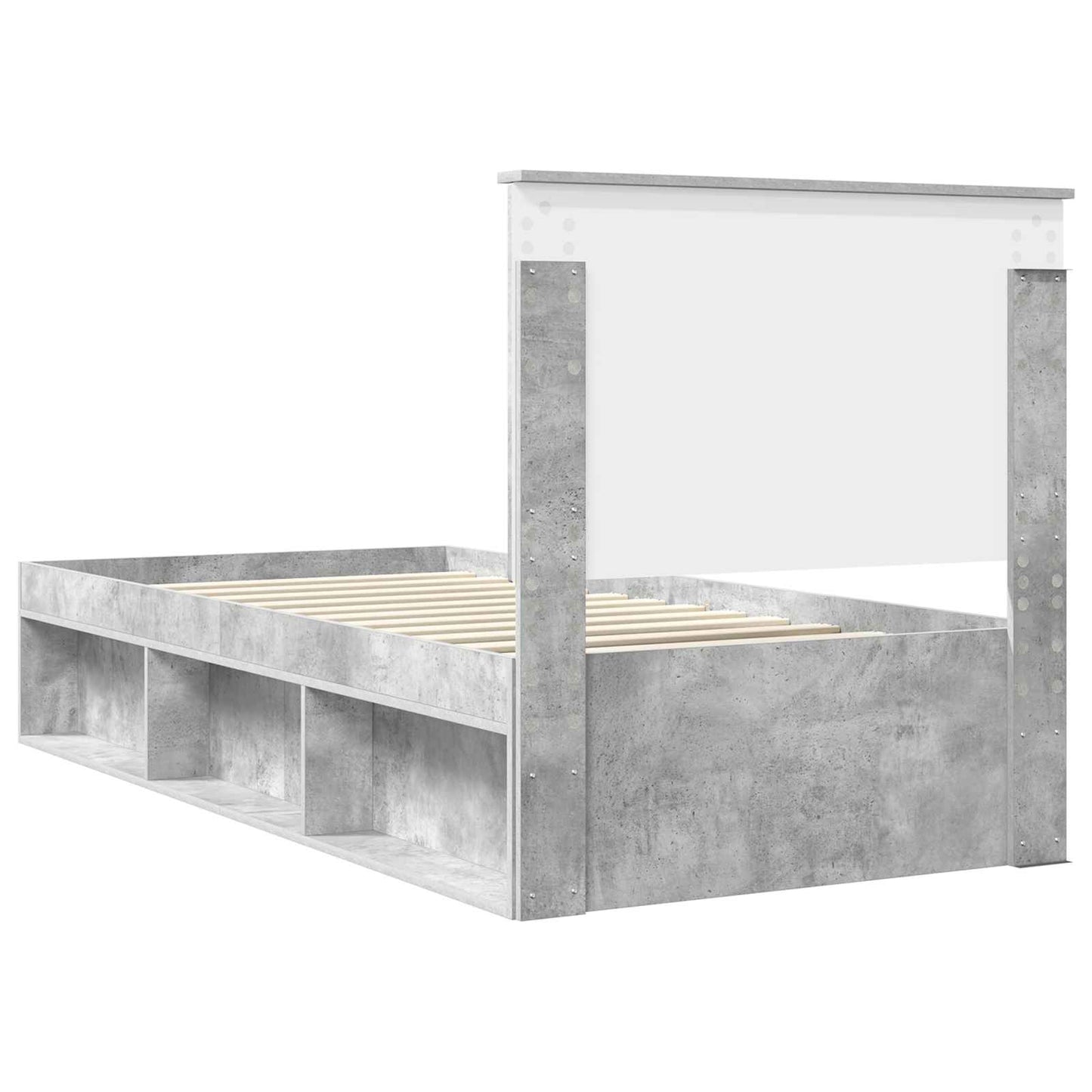 vidaXL Σκελετός Κρεβατιού Σκυρόδεμα 90 x 200 cm Στερεά ξυλεία πεύκου