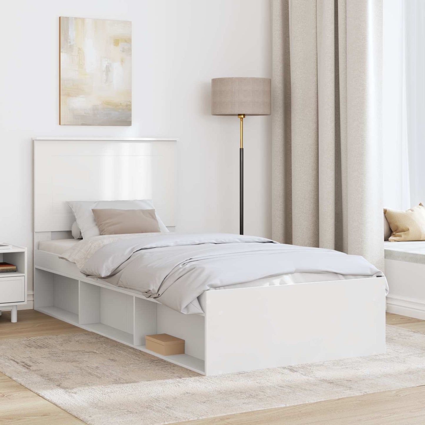 vidaXL Σκελετός Κρεβατιού Λευκό 75 x 190 cm Στερεά ξυλεία πεύκου