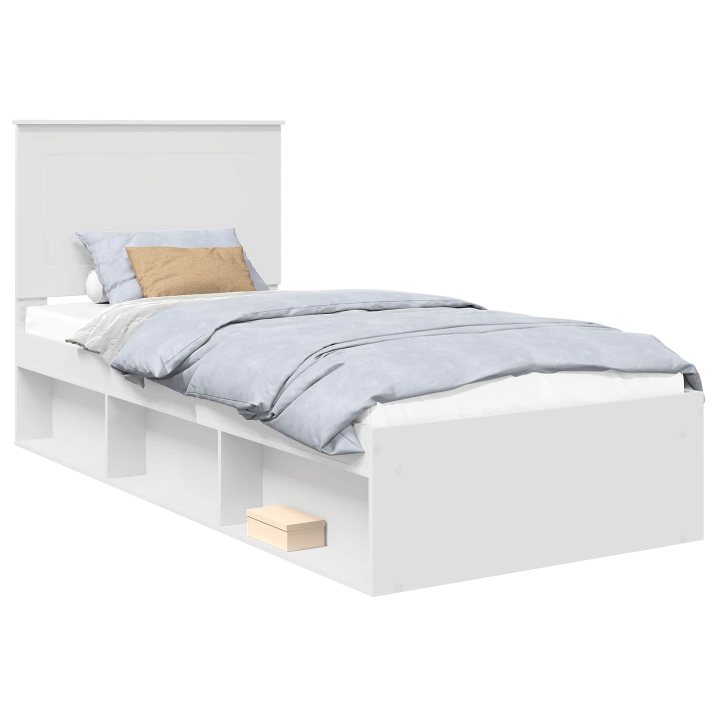 vidaXL Σκελετός Κρεβατιού Λευκό 75 x 190 cm Στερεά ξυλεία πεύκου