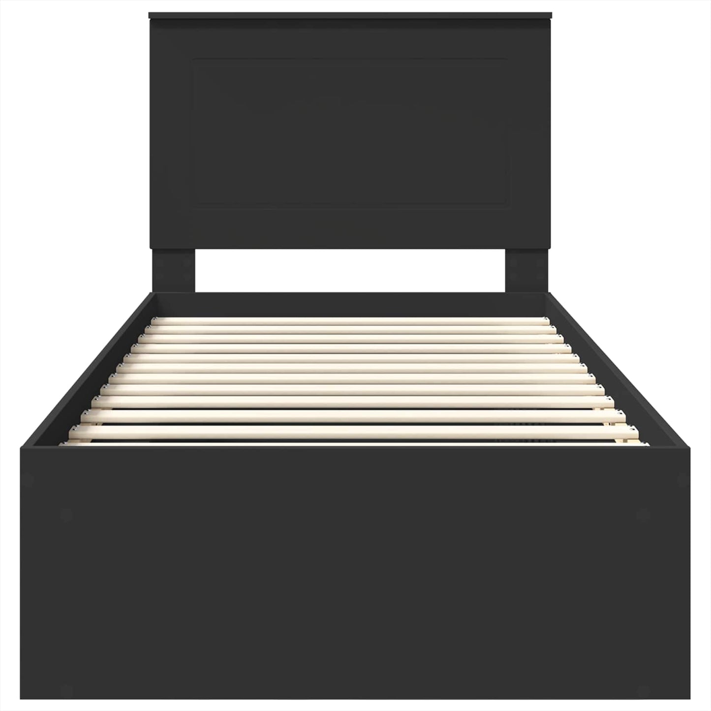 vidaXL Σκελετός Κρεβατιού Μαύρο 75 x 190 cm Στερεά ξυλεία πεύκου