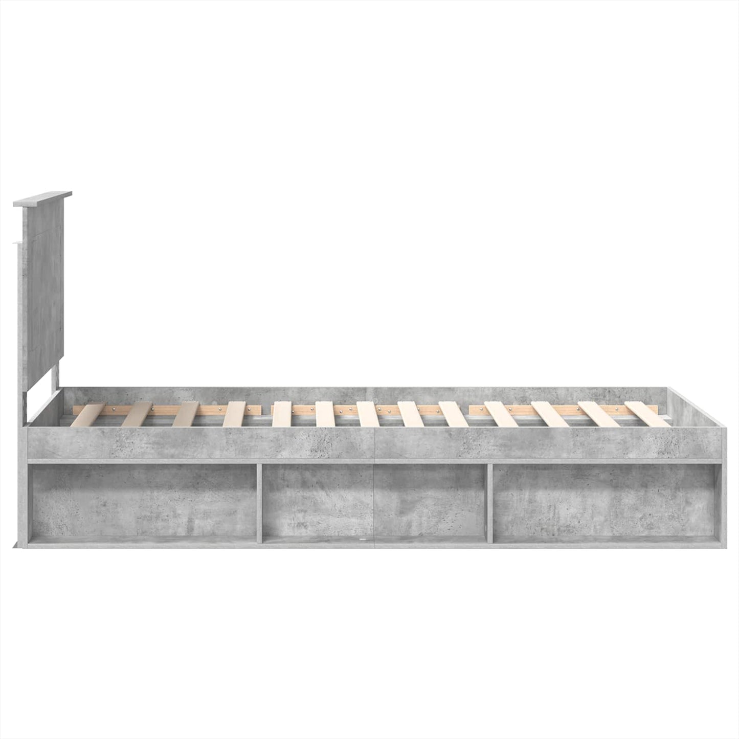 vidaXL Σκελετός Κρεβατιού Γκρι Μπετόν 75 x 190 cm Στερεά ξυλεία πεύκου