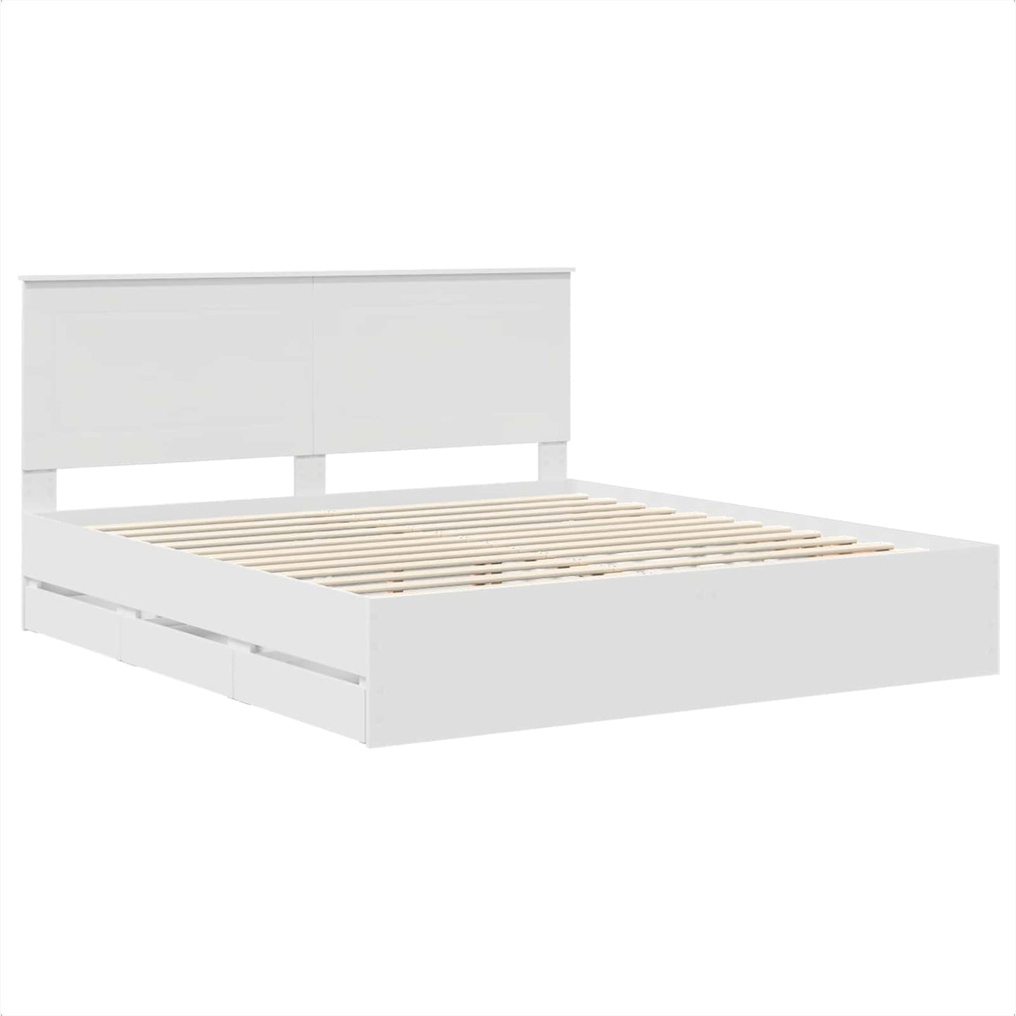 vidaXL Σκελετός Κρεβατιού Λευκό 200 x 200 cm Μηχανήματος Ξύλο