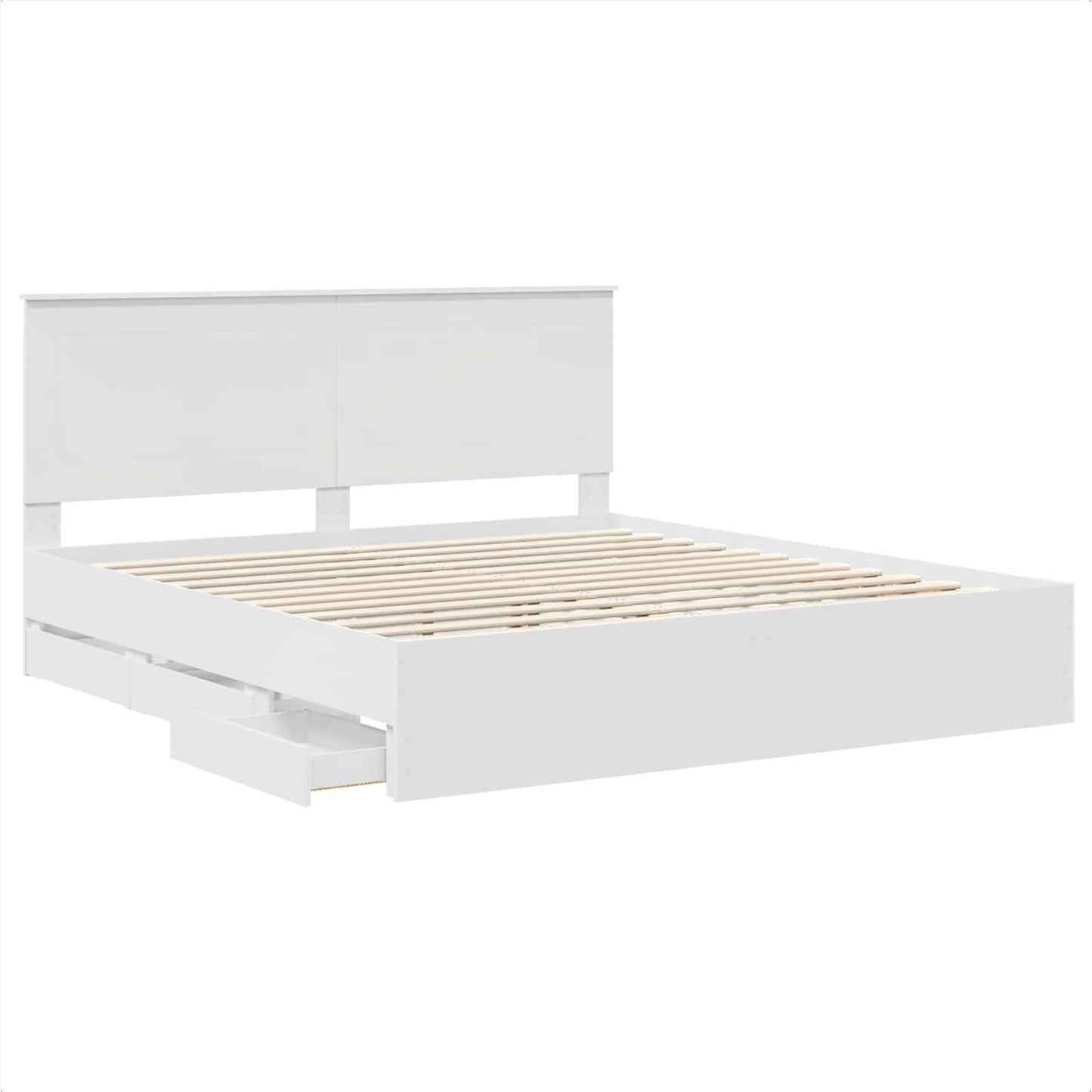 vidaXL Σκελετός Κρεβατιού Λευκό 200 x 200 cm Μηχανήματος Ξύλο