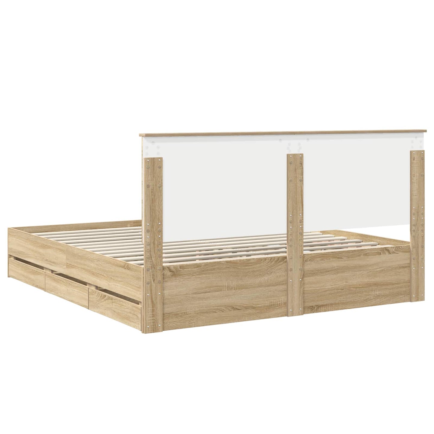 vidaXL Σκελετός Κρεβατιού Δρύς Sonoma 200 x 200 cm Μηχανήματος Ξύλο