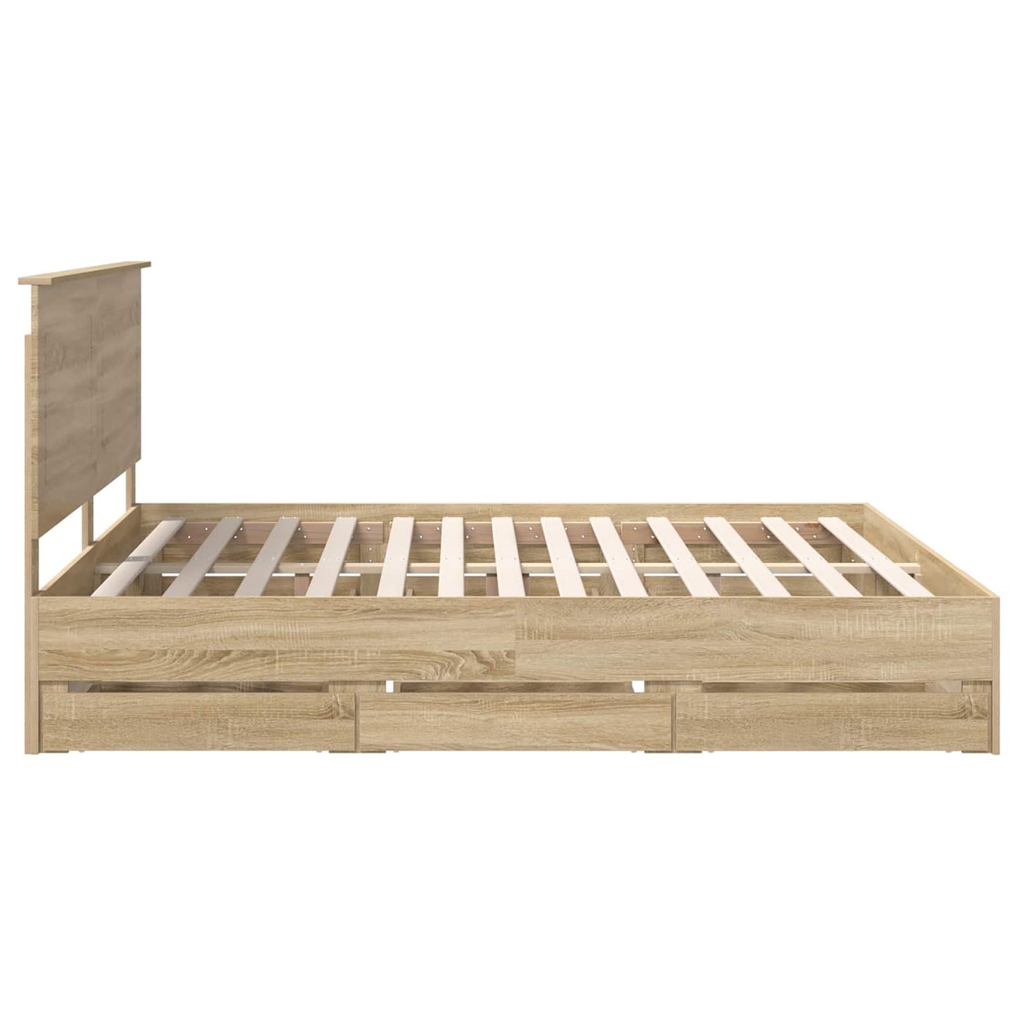 vidaXL Σκελετός Κρεβατιού Δρύς Sonoma 200 x 200 cm Μηχανήματος Ξύλο