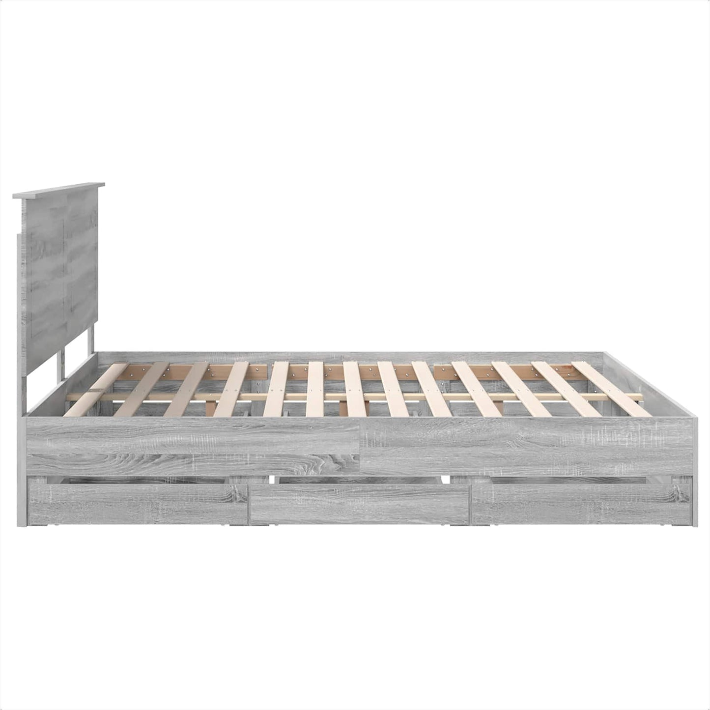 vidaXL Σκελετός Κρεβατιού Γκρίζο Σονομα 200 x 200 cm Μηχανήματος Ξύλο
