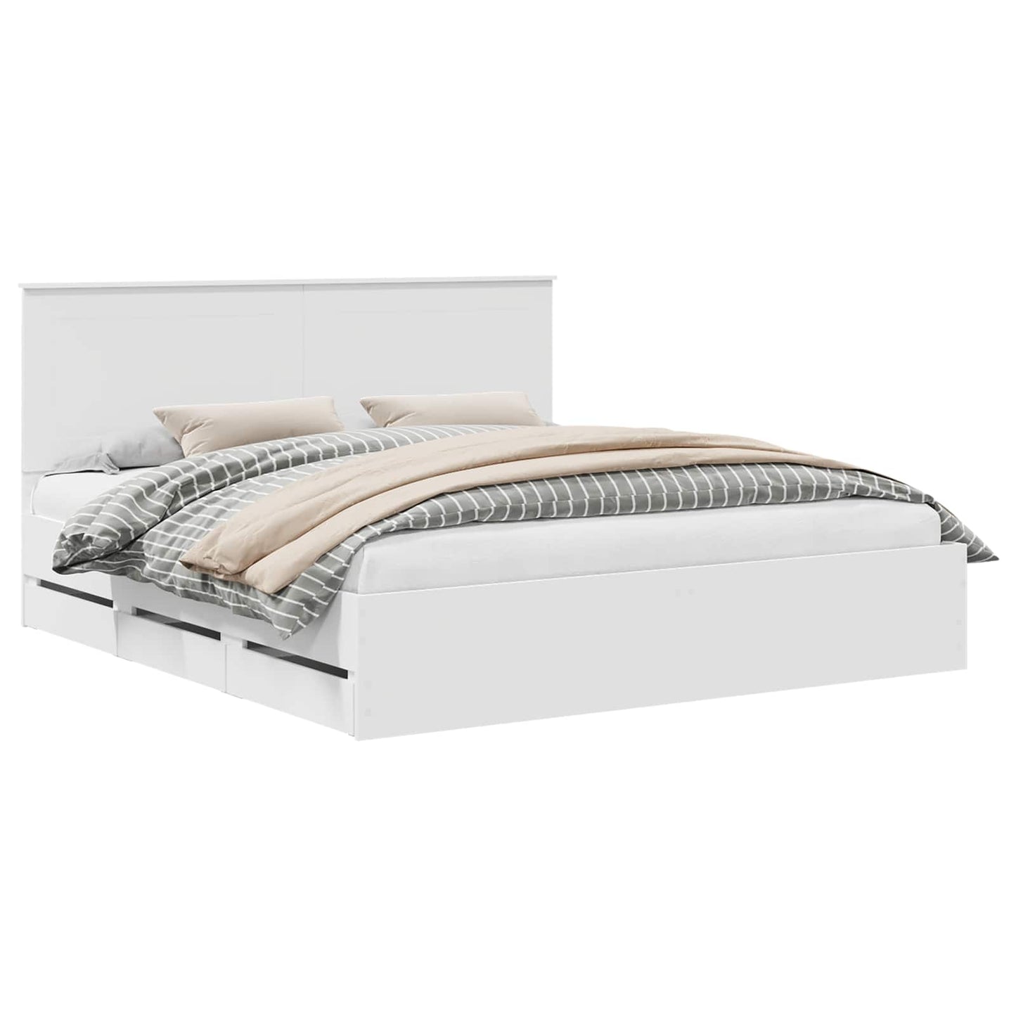 vidaXL Σκελετός Κρεβατιού Λευκό 180 x 200 cm Μηχανήματος Ξύλο